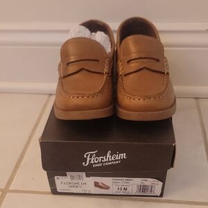 Boys Florsheim Tan Croquet Penny Loafers
